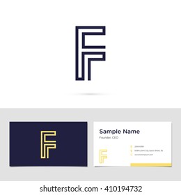 Vector graphic creative line alphabet symbol / Letter F