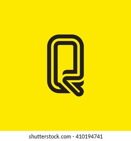 Vector graphic creative line alphabet symbol / Letter Q