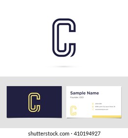 Vector graphic creative line alphabet symbol / Letter C