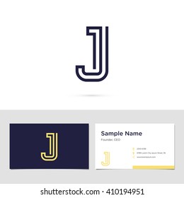 Vector graphic creative line alphabet symbol / Letter J