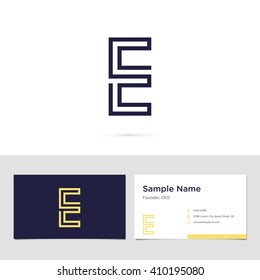 Vector graphic creative line alphabet symbol / Letter E