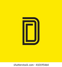 Vector graphic creative line alphabet symbol / Letter D