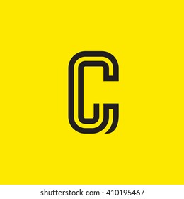 Vector graphic creative line alphabet symbol / Letter C