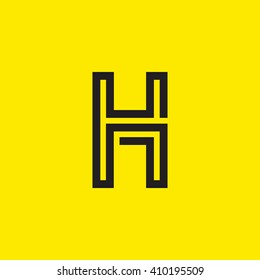 Vector graphic creative line alphabet symbol / Letter H