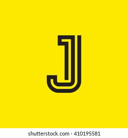 Vector graphic creative line alphabet symbol / Letter J