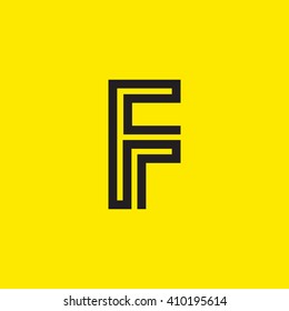 Vector graphic creative line alphabet symbol / Letter F