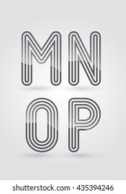 Vector graphic creative line alphabet symbol in a set