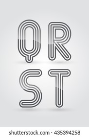 Vector graphic creative line alphabet symbol in a set