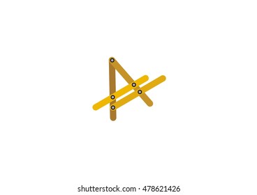 Vector graphic creative line alphabet symbol / Letter A