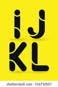 Vector graphic creative line alphabet