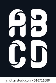 Vector graphic creative line alphabet