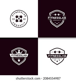 vector graphic of crossfit fitness and health logo collections