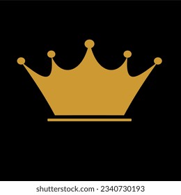 Imagen vectorial de la ilustración Crown Icon con el lujoso color dorado de moda aislado en el fondo blanco. Símbolo de la corona para el diseño del sitio web, logotipo, aplicación, interfaz de usuario. Ilustración vectorial, EPS10.dll.