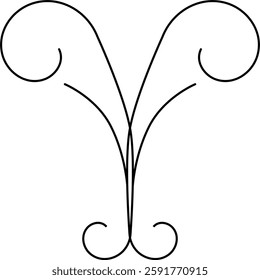 Vector graphic. Curly or calligraphy letter.
For business card, logo, or visual art,