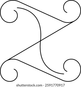 Vector graphic. Curly or calligraphy letter.
For business card, logo, or visual art,