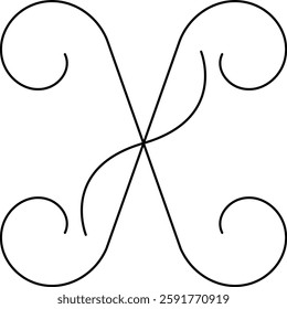 Vector graphic. Curly or calligraphy letter.
For business card, logo, or visual art,