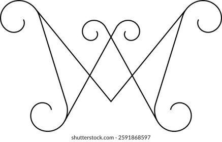 Vector graphic. Curly or calligraphy letter.
For business card, logo, or visual art,