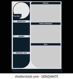 Vector Graphic of Curriculum Vitae  template , perfect to use bussines ,applying for a job