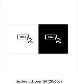 Vector graphic of cursor pointer icon, balck and white