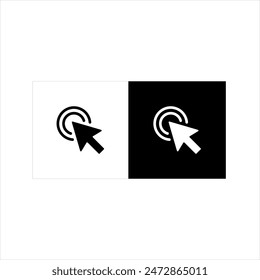 Vector graphic of cursor pointer icon, balck and white