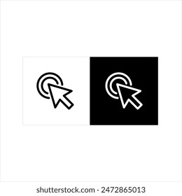 Vector graphic of cursor pointer icon, balck and white