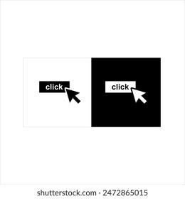 Vector graphic of cursor pointer icon, balck and white