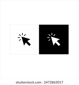 Vector graphic of cursor pointer icon, balck and white