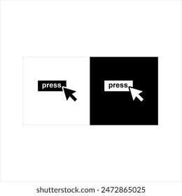 Vector graphic of cursor pointer icon, balck and white
