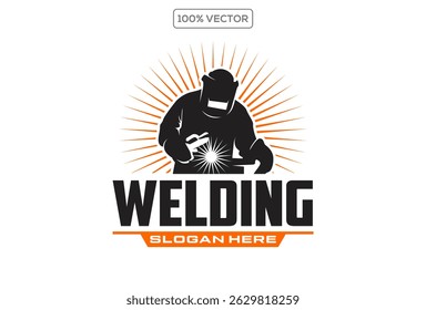 vector graphic of custom welding fabrication company logo design 