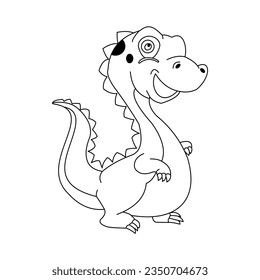 Vector graphic of cute baby t-rex dinosaur illustration wild animal doodle cartoon vector illustration. This vector is perfect for wallpapers, stickers, drawing books, posters, banners and covers etc.