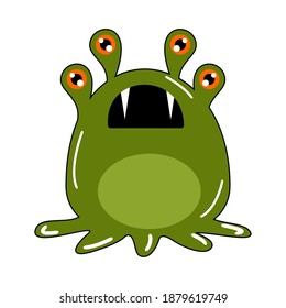 
Vektorgrafik-süßes Design der grünen Monster-Tentakel