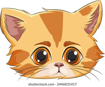 Vector graphic of a cute, orange tabby kitten face.