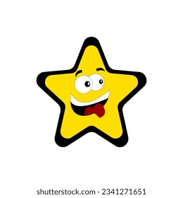 Gráfico vectorial de adorable amarillo sonriente pequeña ilustración del vector estrella aislado en fondo blanco. Esta estrella vectorial es perfecta para banner, papel pintado, decoración, pegatinas e iconos, etc.