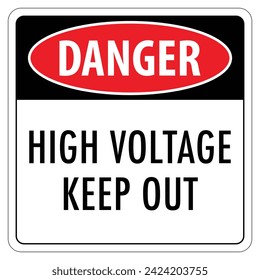 Vector graphic of danger sign indicating high voltage and asking to keep out