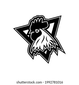 vector graphic of dashing rooster logo