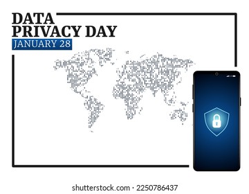 vector graphic of data privacy day good for data privacy day celebration. flat design. flyer design.flat illustration.