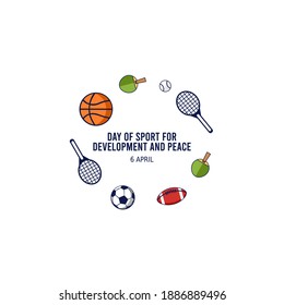 Vektorgrafik des Tages der sportlichen Entwicklung und des Friedens gut für den Tag der sportlichen Entwicklung und der Friedensfeier. flaches Design. flyer design.flache Illustration.