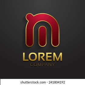 Vector graphic decorative design alphabet / letter M / symbol