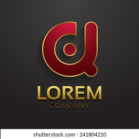 Vector graphic decorative design alphabet / letter D / symbol