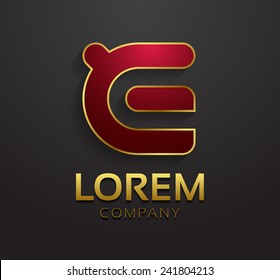 Vector graphic decorative design alphabet / letter E / symbol