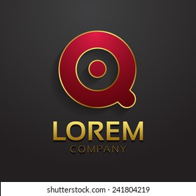 Vector graphic decorative design alphabet / letter Q / symbol