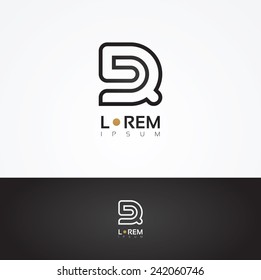 Vector graphic decorative design alphabet / letter R / symbol