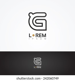 Vector graphic decorative design alphabet / letter G / symbol