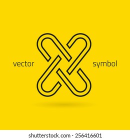 Vector graphic decorative design alphabet / letter X / symbol 