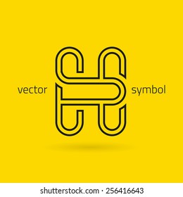 Vector graphic decorative design alphabet / letter H / symbol 