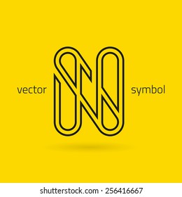 Vector graphic decorative design alphabet / letter N / symbol 