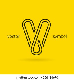 Vector graphic decorative design alphabet / letter V / symbol 