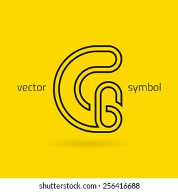 Vector graphic decorative design alphabet / letter G / symbol 