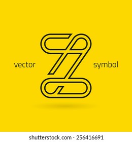 Vector graphic decorative design alphabet / letter Z / symbol 