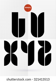 Vector graphic decorative design letters in a set